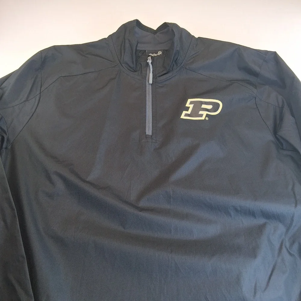 Large Black Purdue University lightweight windbreaker half zip